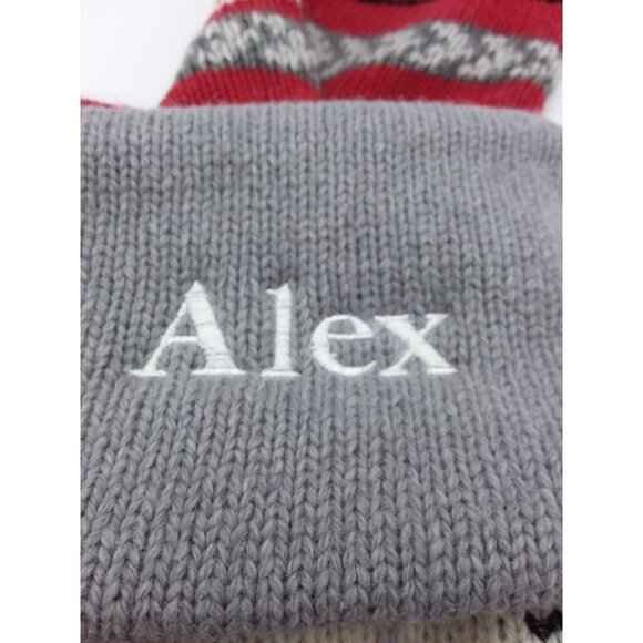 Pottery Barn Kids Alex Natural Fair Isle Train Wool Christmas Xmas Stocking - Picture 7 of 16